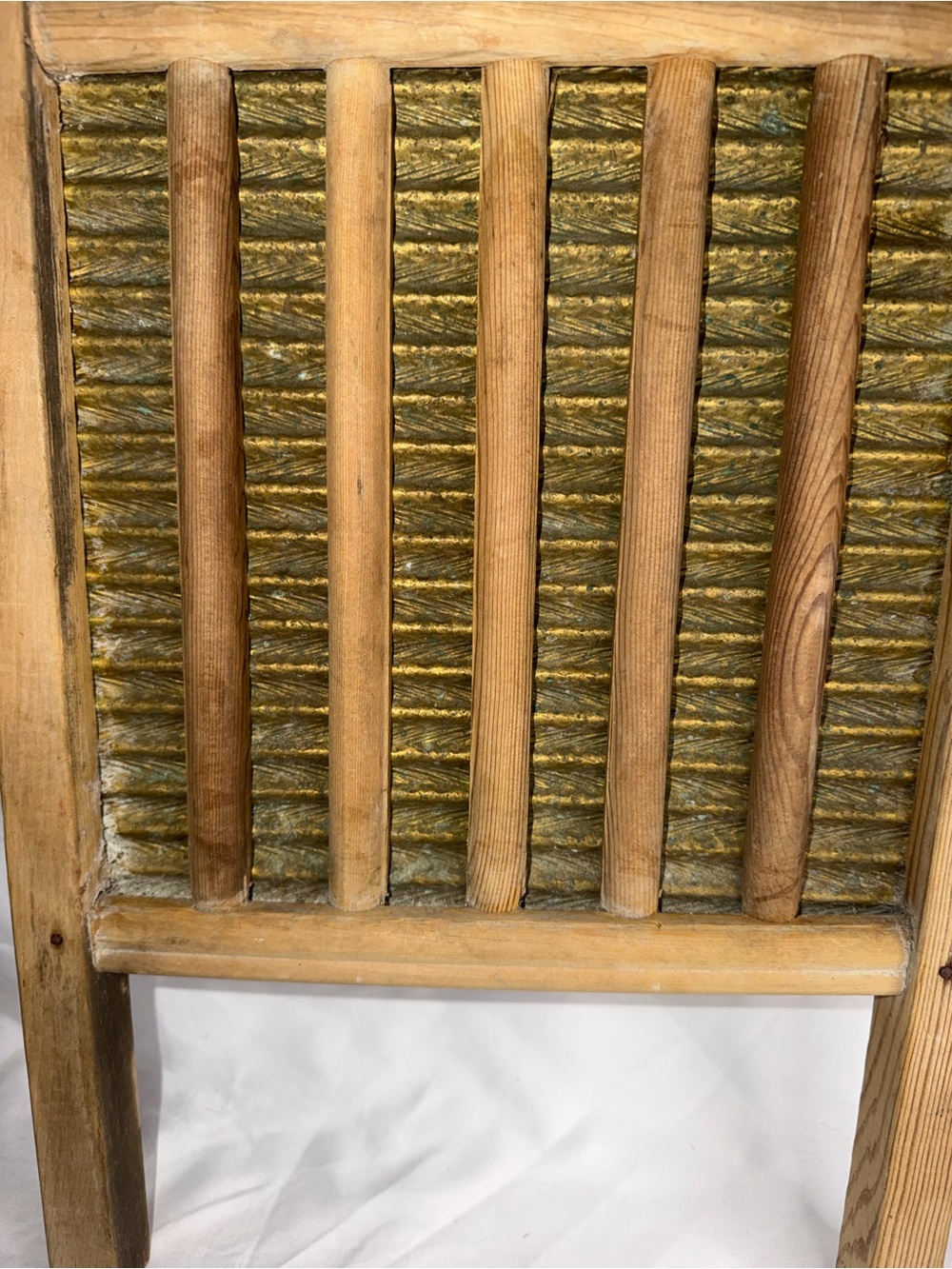 Vintage National Washboard Co. No. 801 "The Brass King" Wood & Brass Washboard - Picture 2 of 7